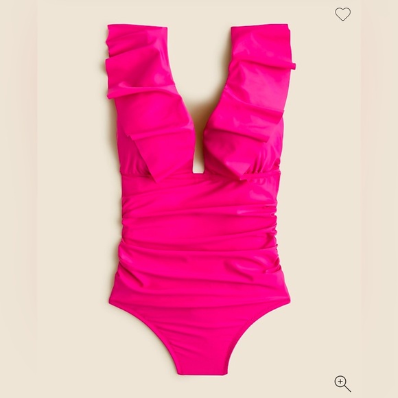 Pink Ruffled One-Piece Swimsuit - Picture 3 of 6